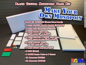 Blank Custom Monopoly Game Kit