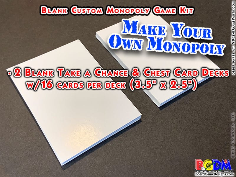 Blank Custom Monopoly Game Kit: Deed Cards