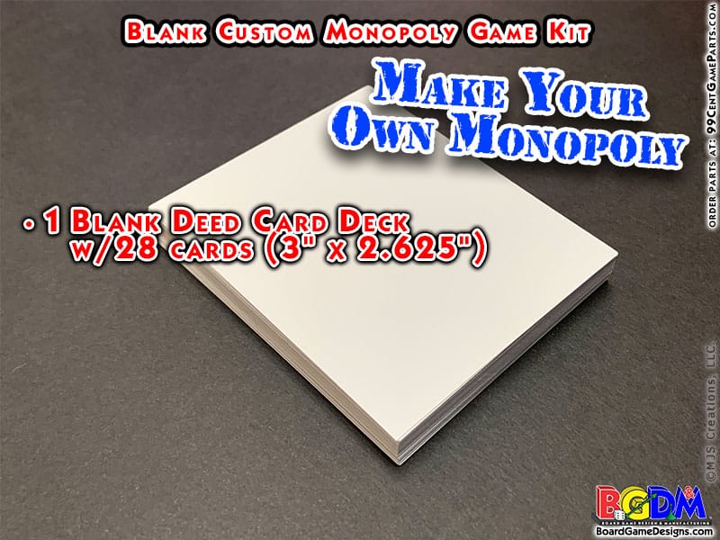 Blank Custom Monopoly Game Kit: Chance Cards & Chest Cards