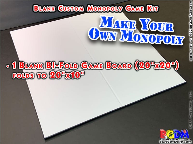 Blank Custom Monopoly Game Kit: Gameboard