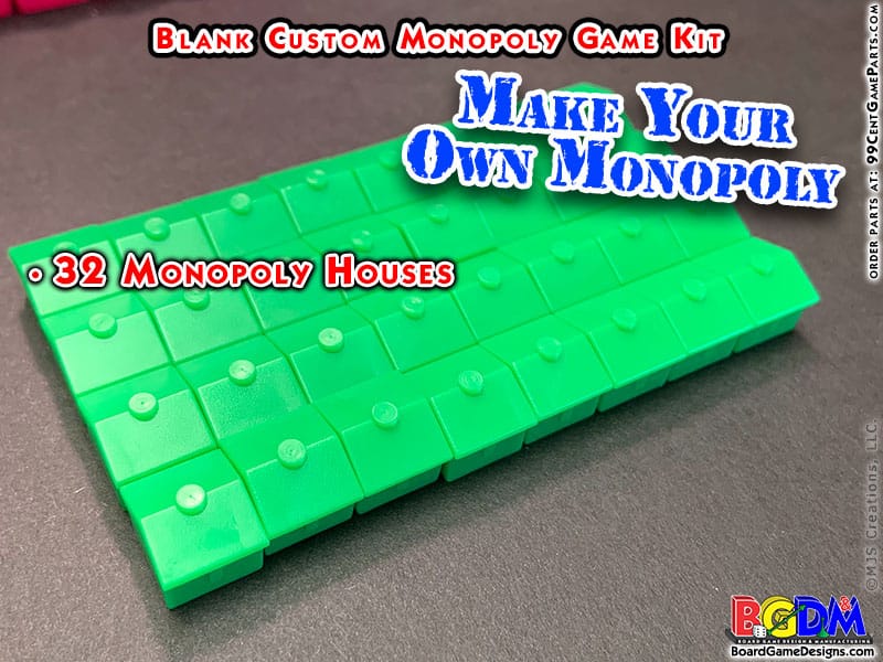 Blank Custom Monopoly Game Kit: Hotels