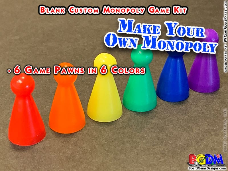 Blank Custom Monopoly Game Kit: Pawns